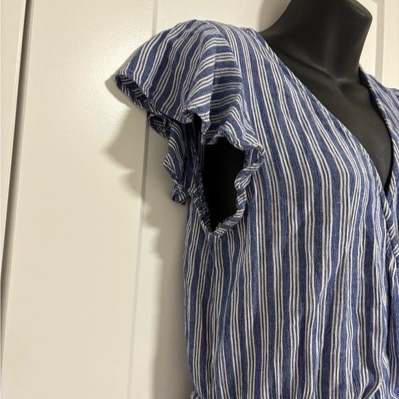 American Eagle Blue Striped Wrap Short Summer‎ Mini Dress Size Small - Picture 6 of 13